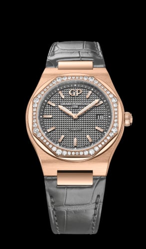 Girard-Perregaux Laureato 34 Quartz Pink Gold / Diamond / Grey / Alligator
