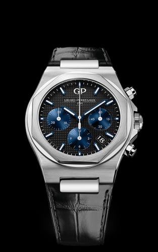 Girard-Perregaux Laureato 38 Chronograph Stainless Steel / Black / Alligator