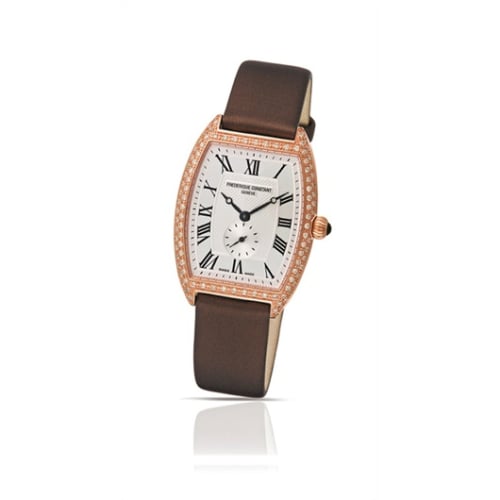 Frederique Constant Art Deco Tonneau Small Second Yellow Gold - Diamond / Silver