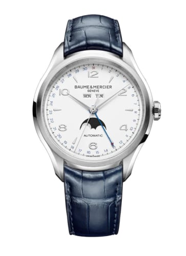 Baume & Mercier Clifton Complete Calendar Stainless Steel / White / Strap