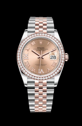 Rolex Datejust 36 Stainless Steel / Everose / Diamond / Rose Roman / Jubilee