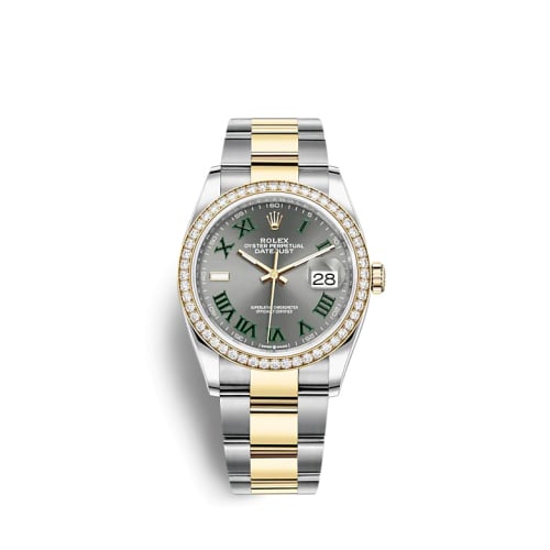 Rolex Datejust 36 Stainless Steel / Yellow Gold / Diamond / Slate - Roman / Oyster