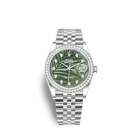 Rolex Datejust 36 Stainless Steel - Diamond / Green - Palm - Diamond / Jubilee