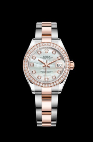 Rolex Lady-Datejust 28 Rolesor Everose Diamond / Oyster / MOP