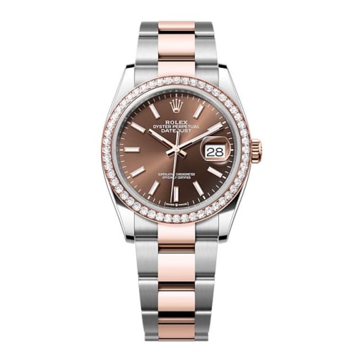 Rolex Datejust 36 Stainless Steel - Everose - Diamond / Chocolate / Oyster
