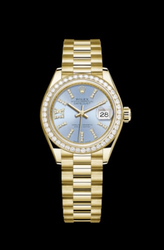 Rolex Lady-Datejust 28 Yellow Gold Diamond / President / Cornflower Diamonds