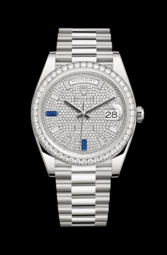 Rolex Day-Date 40 White Gold - Diamond / Paved