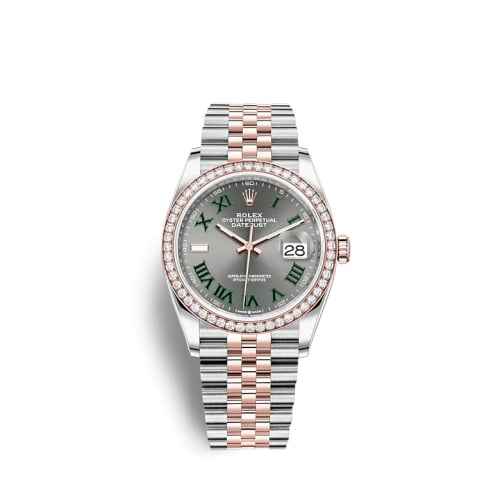 Rolex Datejust 36 Stainless Steel / Everose / Diamond / Slate - Roman / Jubilee