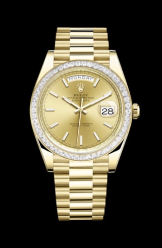Rolex Day-Date 40 Yellow Gold - Baguette / Champagne