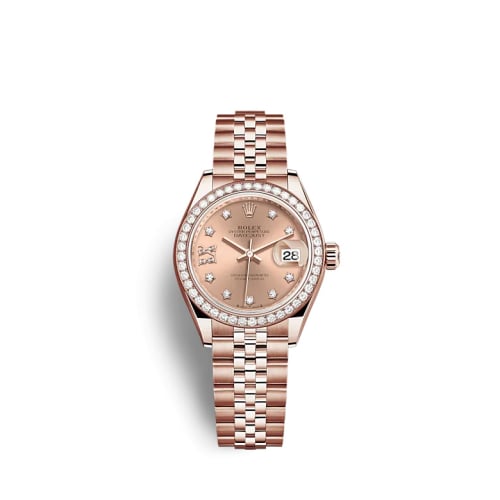 Rolex Lady-Datejust 28 Rose Gold / Diamond / Rose - Diamond / Jubilee