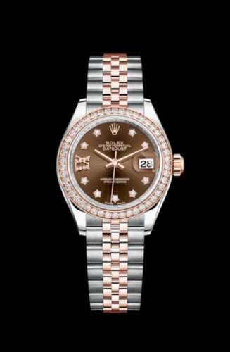 Rolex Lady-Datejust 28 Rolesor Rose Diamond / Jubilee / Chocolate Diamond