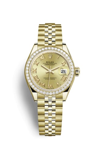 Rolex Lady-Datejust 28 Yellow Gold Diamond / Jubilee / Champagne Roman
