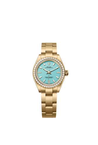 Rolex Oyster Perpetual 28 Yellow Gold - Diamond / Turquoise