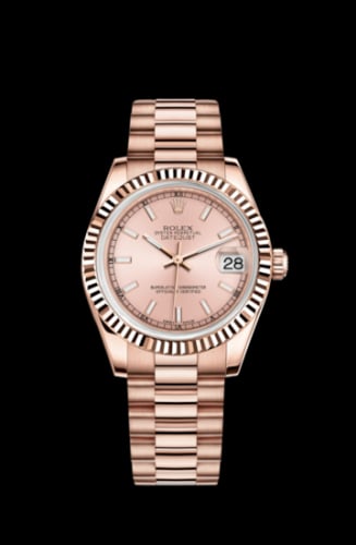 Rolex Datejust 31 Everose Fluted / President / Pink