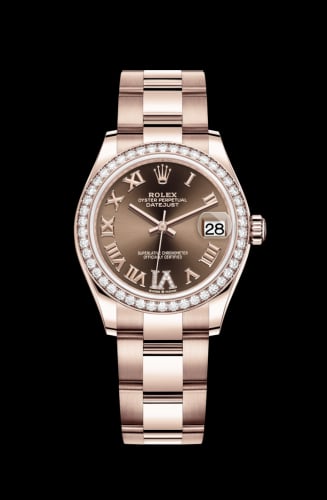 Rolex Datejust 31 Rose Gold / Diamond / Chocolate - Roman / Oyster
