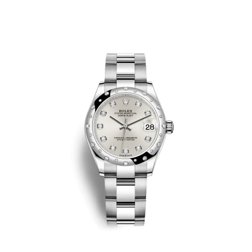 Rolex Datejust 31 Stainless Steel Domed Diamond / Oyster / Silver - Diamond