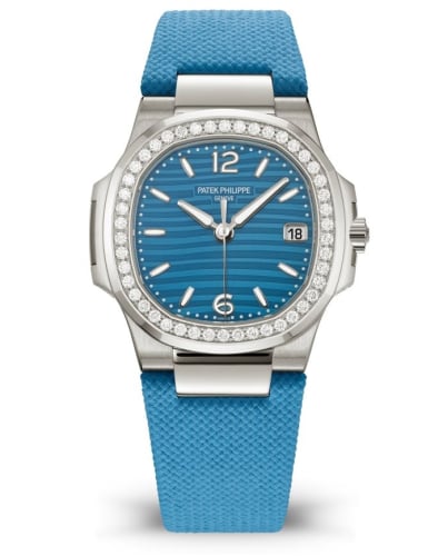 Patek Philippe Nautilus 7010 White Gold / Azure Blue / Strap