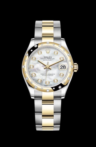 Rolex Datejust 31 Stainless Steel / Yellow Gold / Domed - Diamond / MOP / Oyster