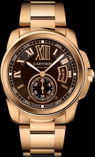 Cartier Calibre de Cartier 42 Pink Gold / Chocolate / Bracelet