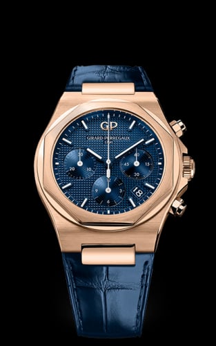 Girard-Perregaux Laureato 38 Chronograph Pink Gold / Blue/ Alligator