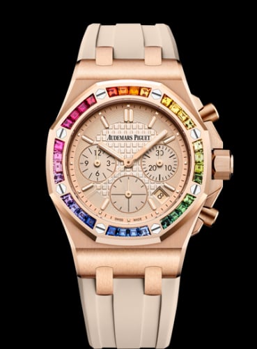 Audemars Piguet Royal Oak OffShore Lady Chronograph Pink Gold / Silver / Rainbow