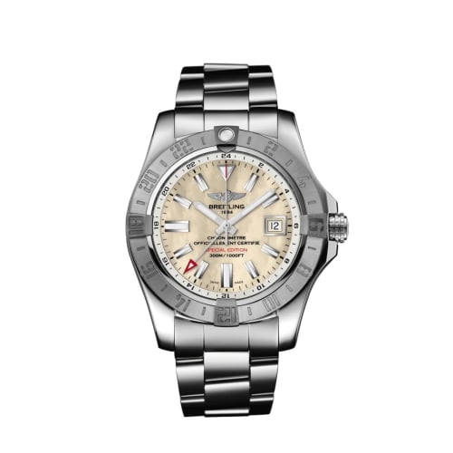 Breitling Avenger II GMT Stainless Steel / MOP / Japan Special Edition