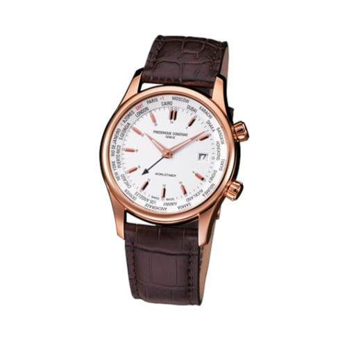 Frederique Constant Index Worldtimer Quartz Rose Gold / Silver