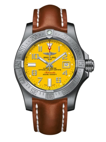 Breitling Avenger II Seawolf Stainless Steel / Cobra Yellow / Calf / Pin