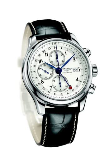 Longines Master Collection 44 Chronograph Stainless Steel / Silver-Arabic / Alligator / 100th anniversary of the Republic of Portugal