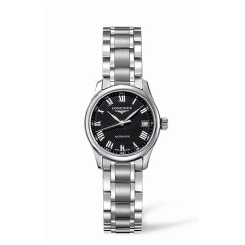Longines Master Collection Date 25.5 Stainless Steel / Black - Roman / Bracelet