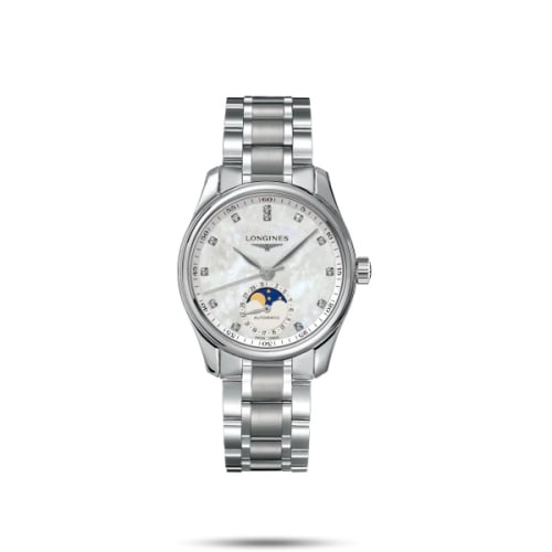 Longines Master Collection 34 Moonphase Stainless Steel / MOP / Bracelet