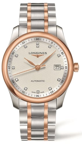 Longines Master Collection 40 Date Stainless Steel / Pink Gold / Silver-Diamond / Bracelet