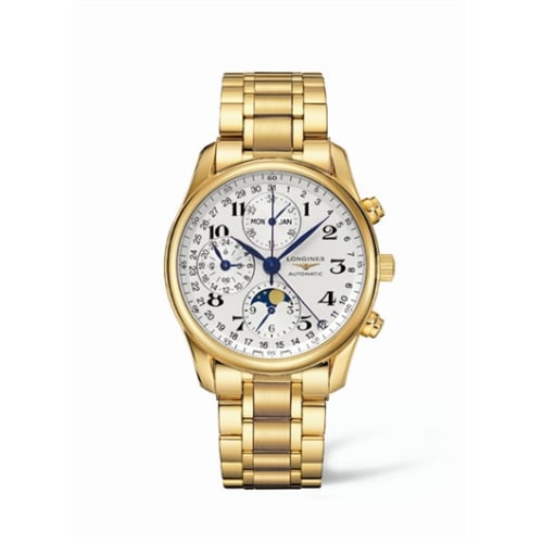 Longines Master Collection 40 Chronograph Calendar Yellow Gold / Silver / Bracelet