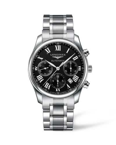 Longines Master Collection 42 Chronograph Stainless Steel / Black-Roman / Bracelet