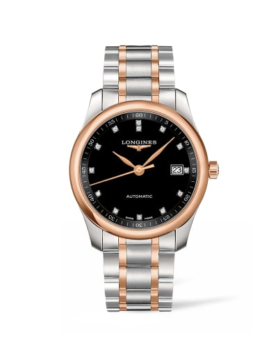 Longines Master Collection 40 Date Stainless Steel / Pink Gold / Black-Diamond / Bracelet