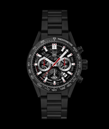 TAG Heuer Carrera Calibre Heuer 02 43 Black Ceramic / Skeleton / Bracelet