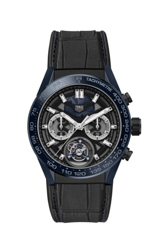 TAG Heuer Carrera Calibre Heuer 02T 45 Chronograph Tourbillon Ceramic / Stainless Steel / Alligator / Tête de Vipère