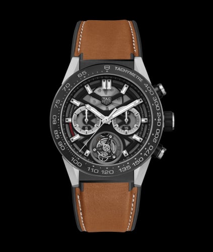 TAG Heuer Carrera Calibre Heuer 02T 45 Chronograph Tourbillon Titanium / Ceramic / Calf