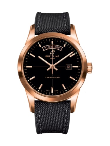 Breitling Transocean Day &amp; Date Red Gold / Black / Military / Pin