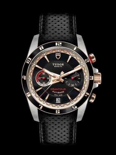 Tudor Grantour Flyback Stainless Steel / Pink Gold / Black / Strap