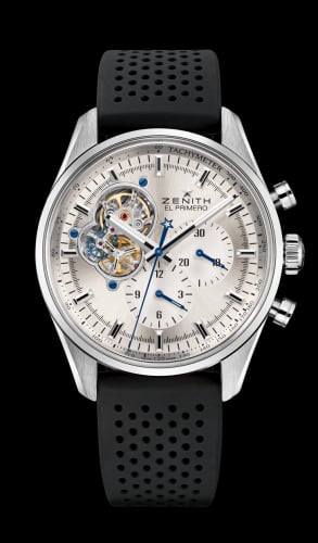 Zenith El Primero Chronomaster Open Stainless Steel / Silver/ Rubber