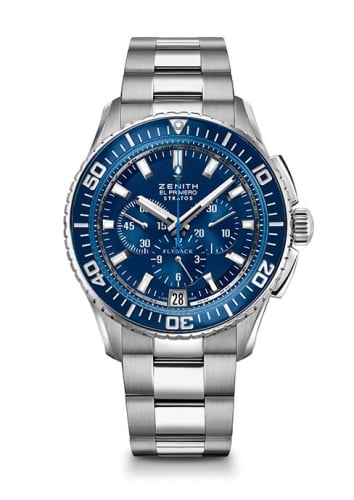 Zenith El Primero Stratos Flyback Blue Bracelet