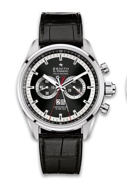 Zenith El Primero Rattrapante Stainless Steel / Black / Alligator