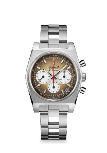 Zenith El Primero A385 Revival Stainless Steel / Brown / Ladder Bracelet