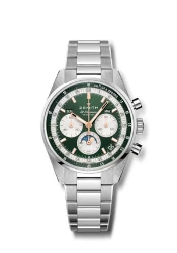 Zenith Chronomaster Original Triple Calendar Stainless Steel / Green / Bracelet / Boutique Edition
