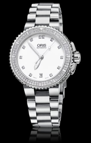 Oris Aquis Date Diamonds 36 Stainless Steel / White - Diamond / Bracelet