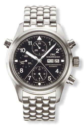 IWC Schaffhausen Pilot's Watch Doppelchronograph Stainless Steel / Black / German / Bracelet