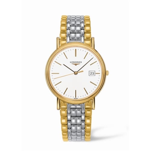 Longines Presence 38.5 Quartz PVD Gold / White / Bracelet