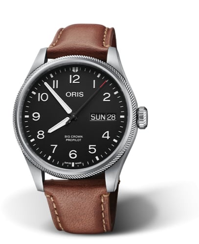 Oris Big Crown ProPilot Big Day Date Stainless Steel / Black / Leather