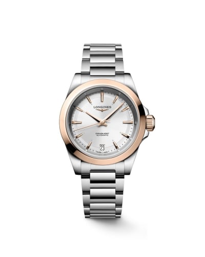 Longines Conquest 34 Stainless Steel - Pink Gold / Silver / Bracelet